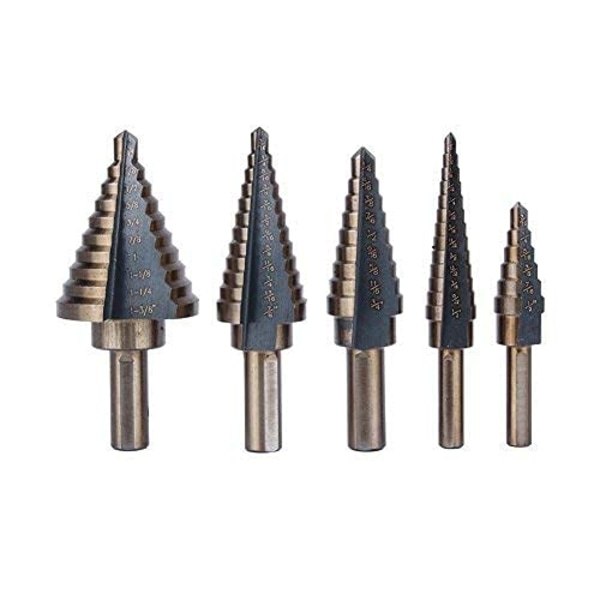5 stk HSS Titan Trinbor Bits Taper Bit Trinbit Sæt Power