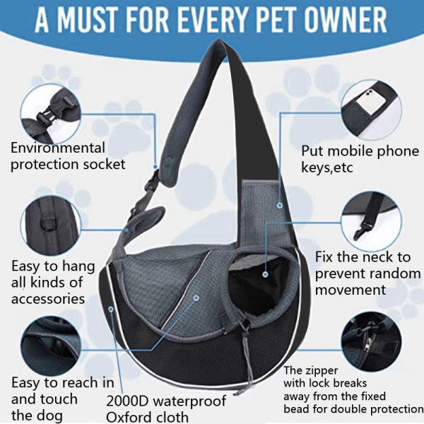 1 bit hund och katt andningsbart mesh för resor Säkerhetssele väska Bil
