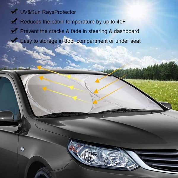 Basics Solskærm til forrude, foldbar, 150 x 69 cm, tyk
