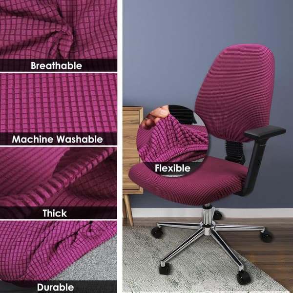 1 Sæt Bløde Strækbare Spandex Stole- og Ryglænbeskytter til Kontor C DXGHC