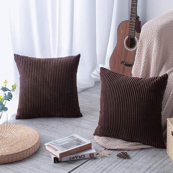 Sett med 2 Cordfløyel Putetrekk Dekorative Puter Sofa C DXGHC