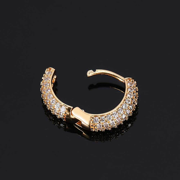 14K Forgyldt Sterling Sølv Post Pave Cubic Zirconia Huggie H
