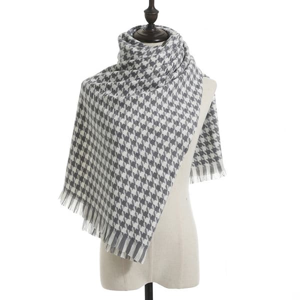 Dames Tartan Skjerf - Damer Vinter Lang Rutete Teppe Skjerf, Så