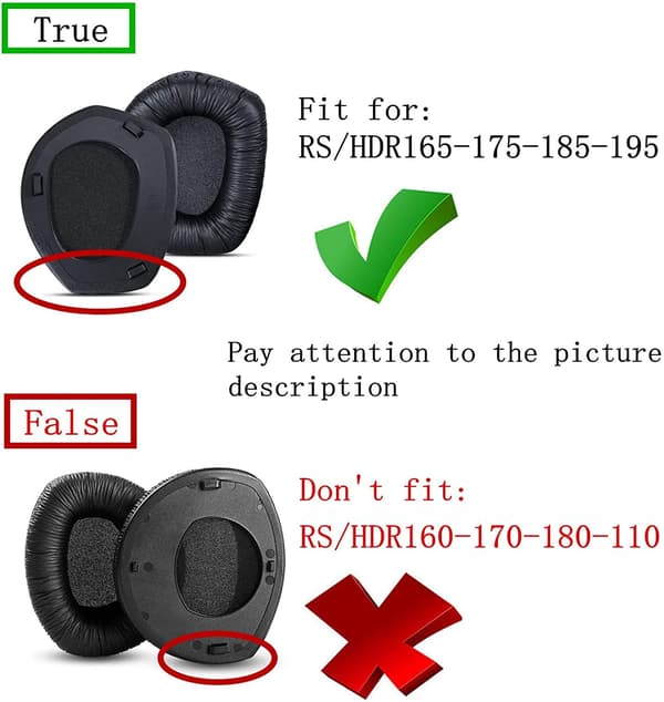 Øreputer for Sennheiser Hdr165 Hdr175 Rs165 Rs175 Hodetelefoner