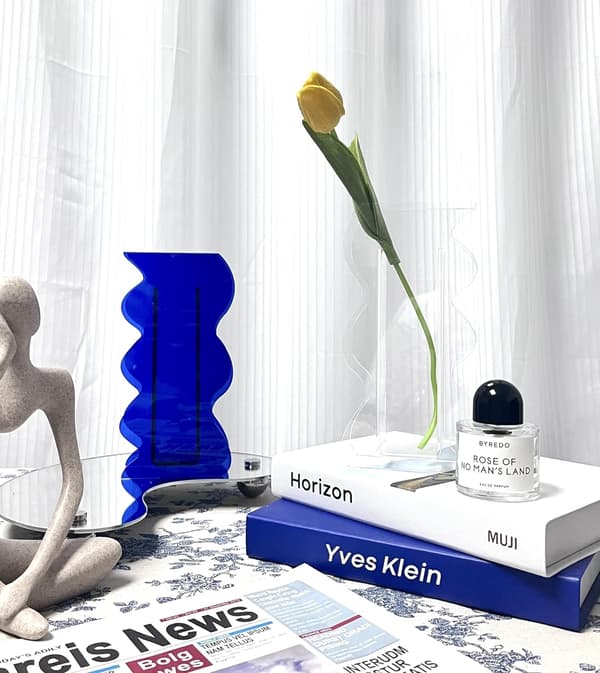 Klar Akrylvas, Geometrisk Akrylblomvas, Hög Vågsform