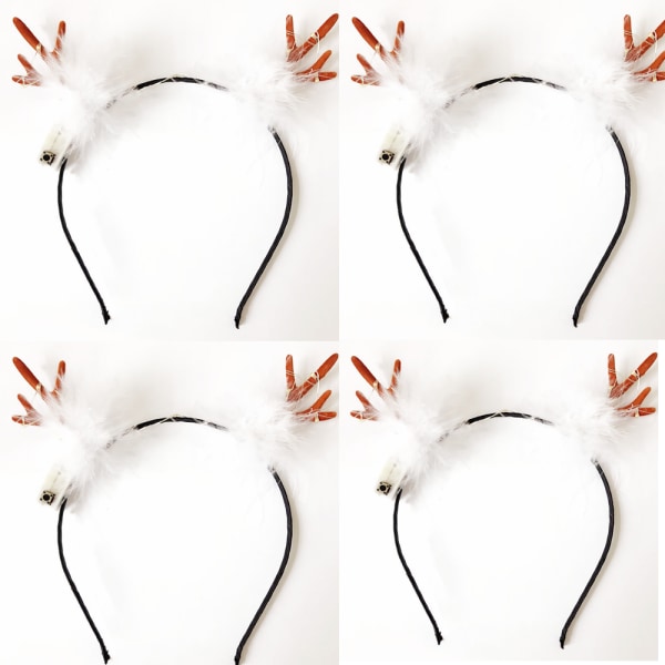4 stycken självlysande horn-hårbåge julpannband lumin