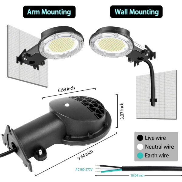 Belysning 120W LED låvelys Dusk to Dawn utendørs hagelys 15