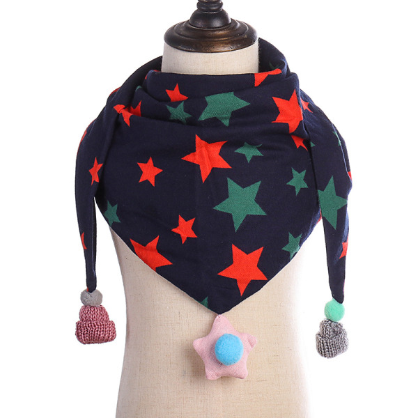 Children's scarf cotton double layer triangular scarf versatil