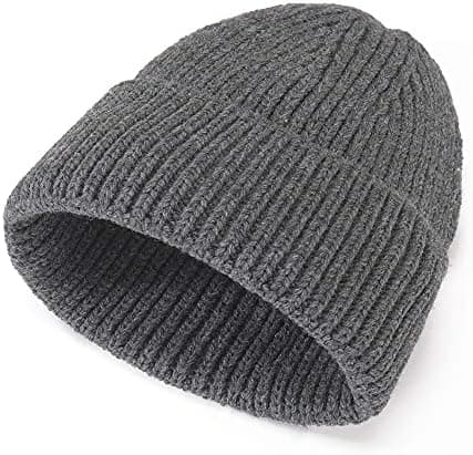 Harmaa Good Threads Beanie Hat - Lämmin Neulehattu, Paksu Neule, Kallohattu