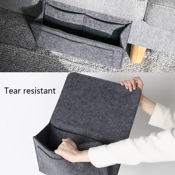 Tyk Filt Bedside Opbevaringspose Sofa Bed Hængende Organizer til Mag