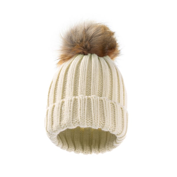 Khaki Winter beanie hat warm knitted hat set head single ball cap