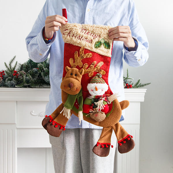 2 st julstrumpor Stora ben Jultomte snögubbe åka de