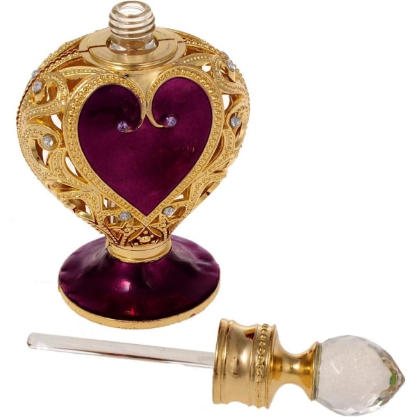 Yufeng hjärtformad emalj tom påfyllningsbar parfymflaska (lila