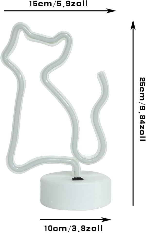 Lysende LED Neonlys - USB-drevet - Varmt hvitt - Borddekorasjon