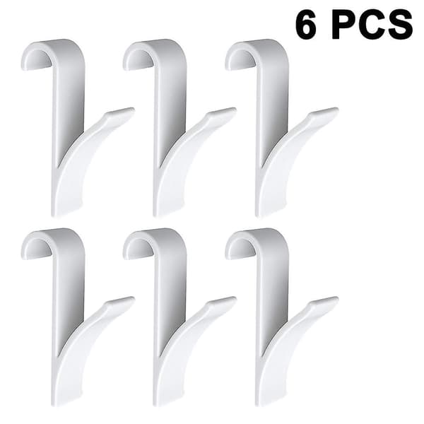 6-pack Plastkrokar Kombinerade Radiator Krokar, Vit