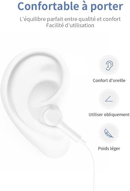Hodetelefoner, 3,5 mm ørepropper, kablede hodetelefoner med mikrofon