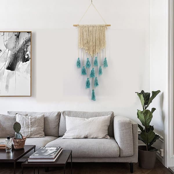 Macramé Väggbonad Bohemisk Geometrisk Gobeläng 90 x 40 cm