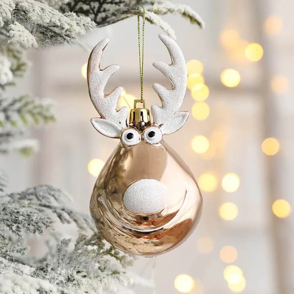 4 stk. Elg Julekuler Ornamenter Juler Tre Hengekuler Pend