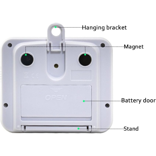2 Kanals Køkken Timer, Justerbar Buzzer Volumen, Koge Timer