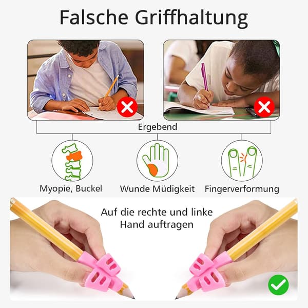 Set med 4 Fingerguider för Barn, Skrivhjälp, Grippies