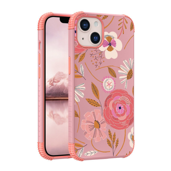 1 stk rosa blomster for kvinnelige iPhone13 All-inclusive Drop-proof