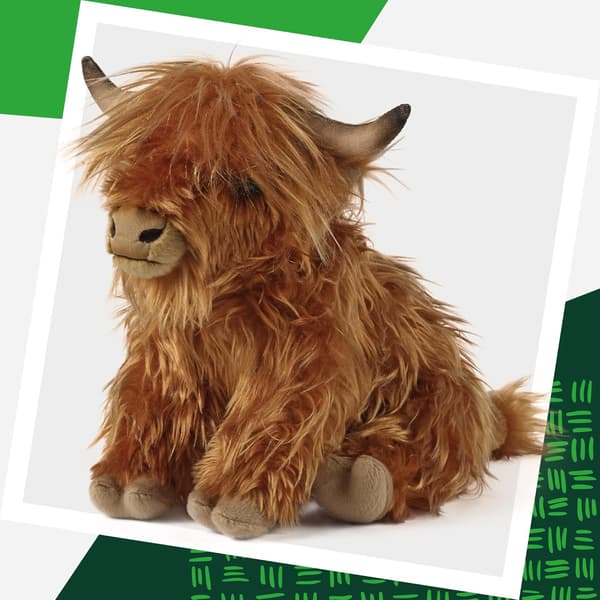 Suglan Highland Cattle Plussjeleker Søt Imitert Lang Hår Katt