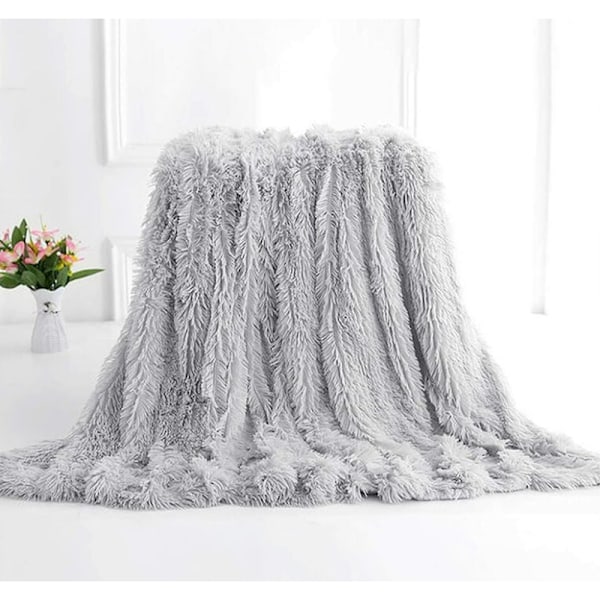 160*200cm Supermyk og varm dobbeltsidig fleece-plysj teppe (