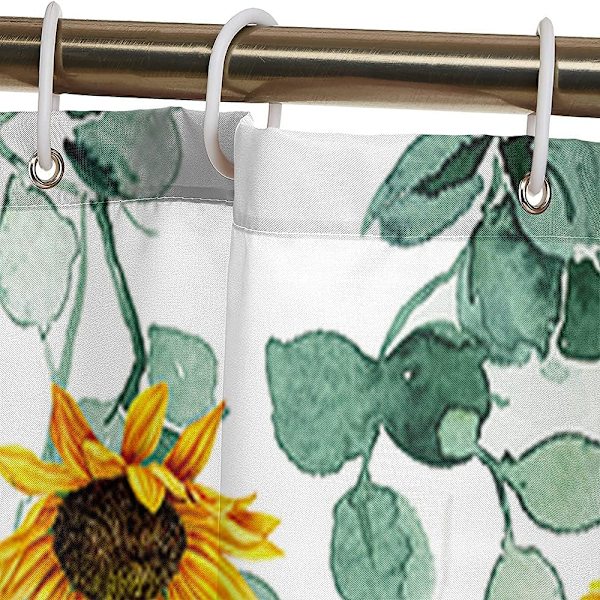 Dewenwils Polyester Digitaltryck Duschdraperi Blad Patte DXGHC