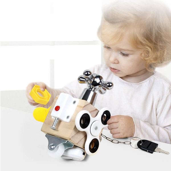 Tidlig barndomsutdanning Montessori travel cube seks i en forelder-