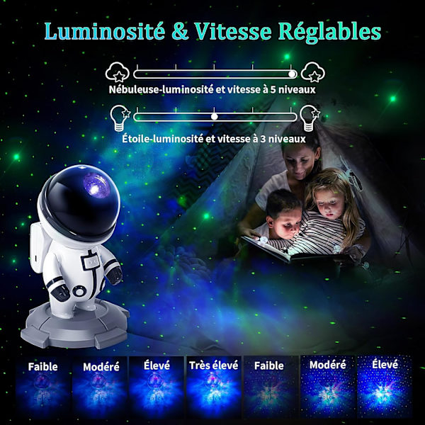Astronaut Galaxy Nattlys Projektor Stjerneklar Himmel Projektorlampe