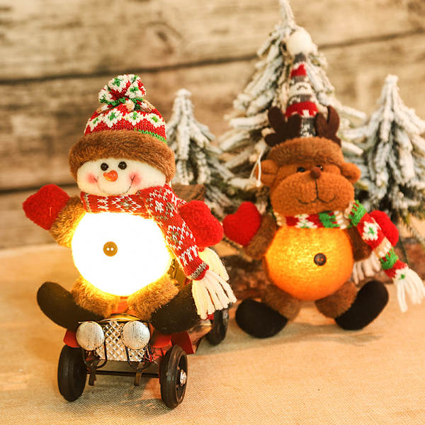 3 kreativa juldekorationer söt gammal man med lampor snögubbe älg