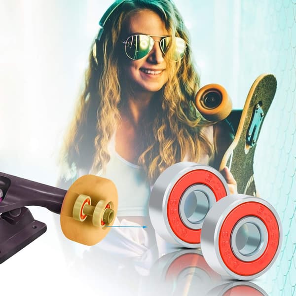 30-pack 608RS Friktionsfria Kullager i Kolstål för Skateboard