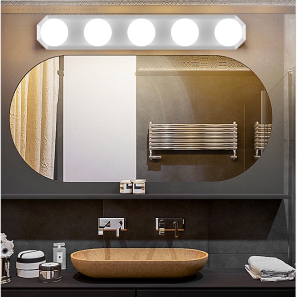 LED-speilbelysning - 5 LED-pærer - Hollywood-stil - Sminkebelysning -