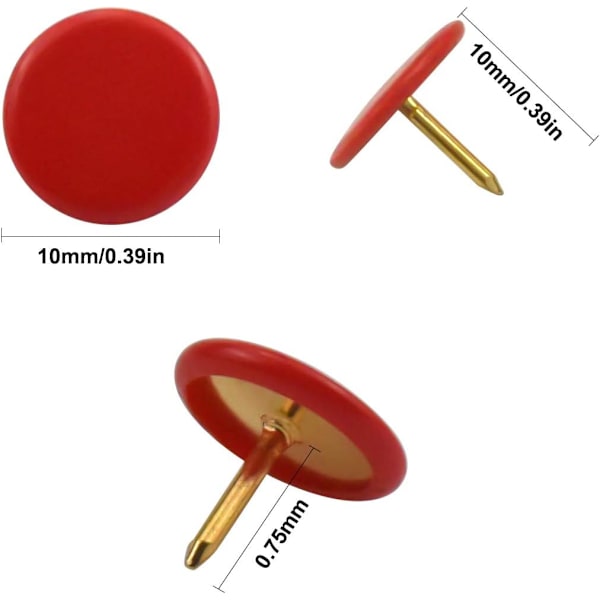 300 stk. Dekorative Push Pins Runde Tommelknapper Forskellige Farver