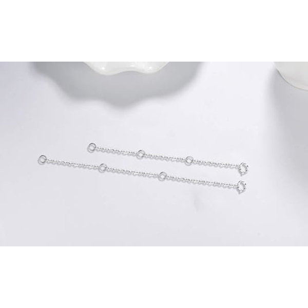 Silverhalsband Förlängningskedja Set med 2 st 2\" och 5\" eller 3\"
