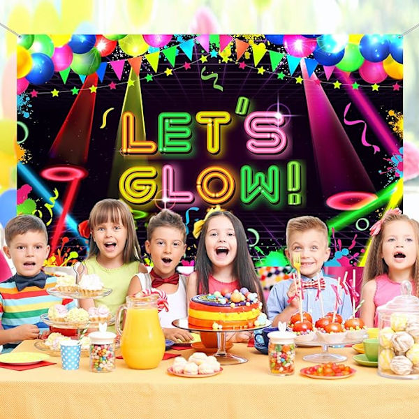 Neon Glow Party Baggrundstof Lad Glød Baggrund Glød Party Th