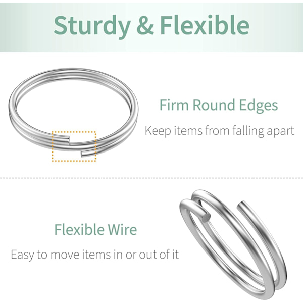 500 st 8 mm Dubbla Öglor Split Jump Rings Mini Metallring Con