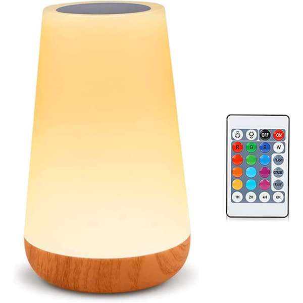 LED Natlampe, Sengelampe, Farverig Touch Natlampe, Fjernbetjening