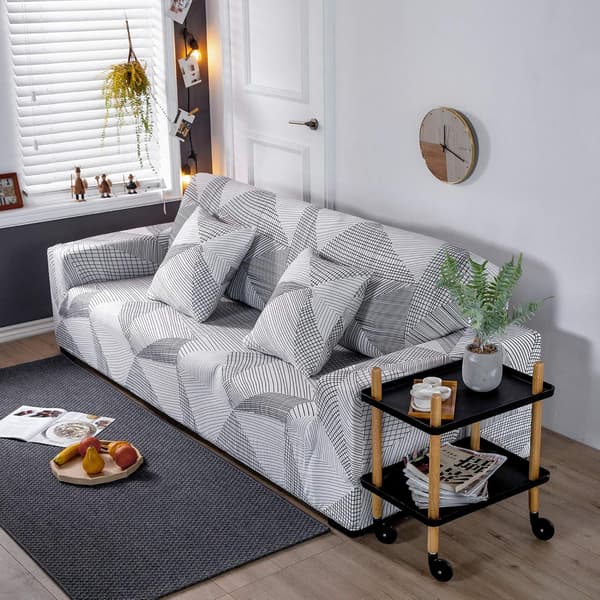 3-seters Stretch Sofa Trekk, Trykt Sofa Trekk, Sklisikkert Trekk