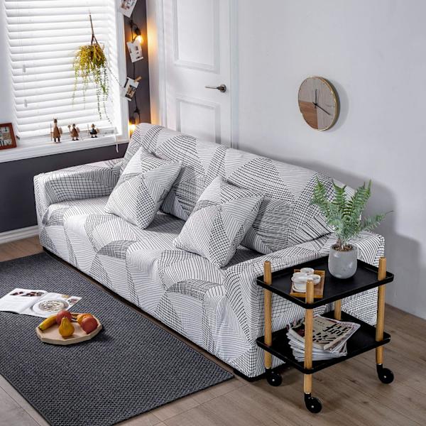 3-sits Stretch Soffaöverdrag, Tryckt Soffaöverdrag, Halkskyddande Överdrag