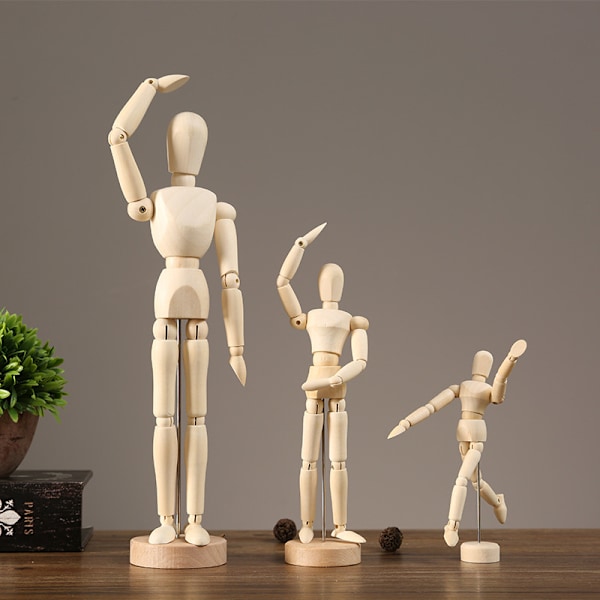 1-pack skrivbordsdocka man led-fingermodell rörlig liten woo