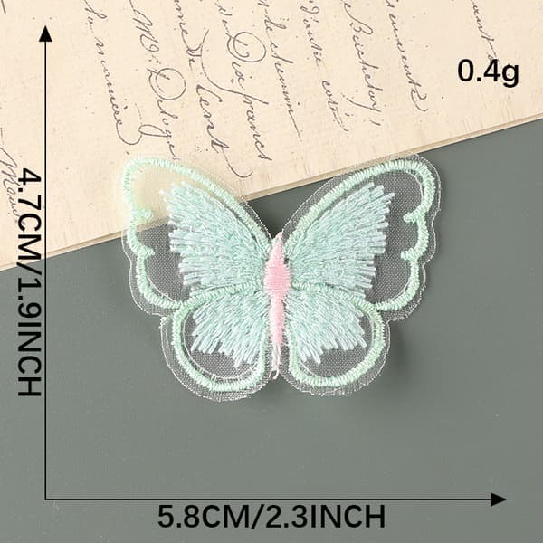 30 stykker Butterfly Lace-lapper, Computerbroderede Etiketter, Ani
