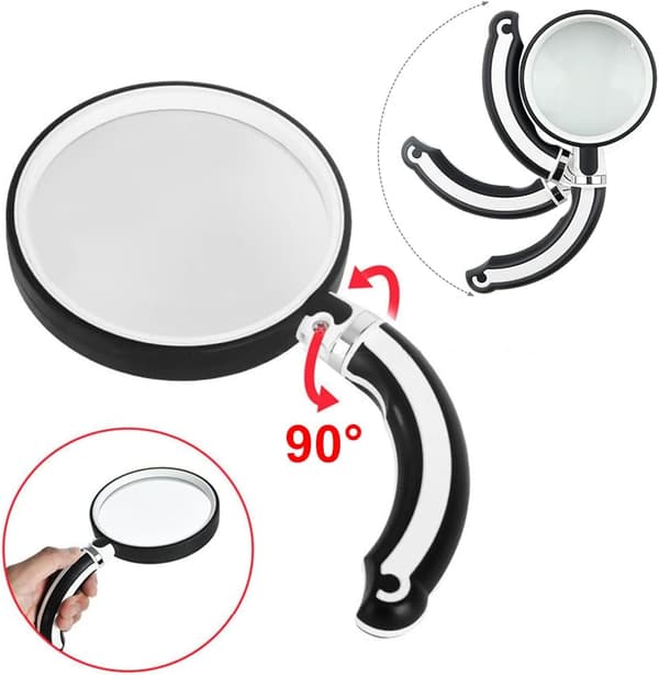 Handhållen Rund Förstoringsglas - 90mm 2.5X Vikbart Rotations HD-Glas