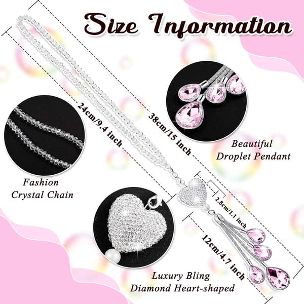 Bling Hjerte Diamant Biltilbehør, Krystal Bilspejl