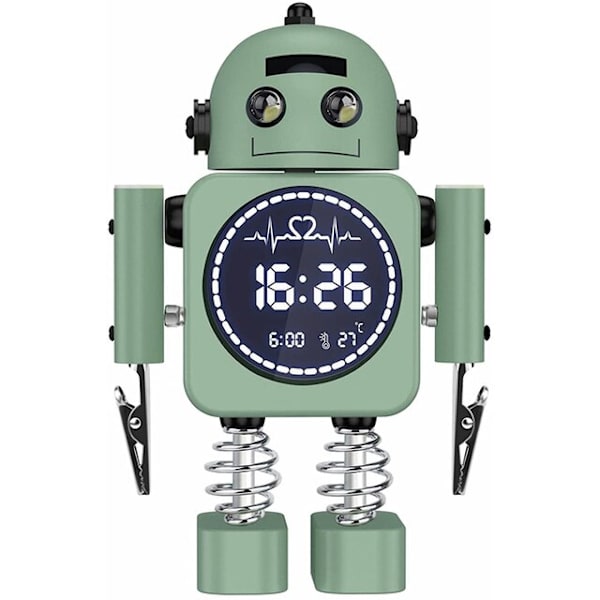 Robot Älykäs Digitaalinen Herätyskello Lämpötilanäyttö Työpöytäkello