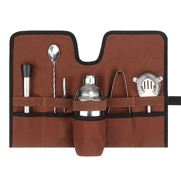 Bar lærred bartender kit Bartending Kit Foldbar opbevaringspose Bart