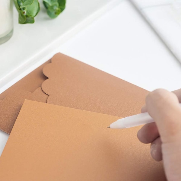 Rosa Kuvert, 30 Stycken Kraftpapper Kuvert Bröllopsinbjudan Kuvert