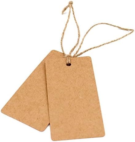 Kraftpapperslappar Rektangulära Presentlappar 9x4,5cm, 100 stycken och DXGHC