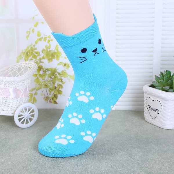 10 Par Kvinner Søte Dyr Katt Sokker