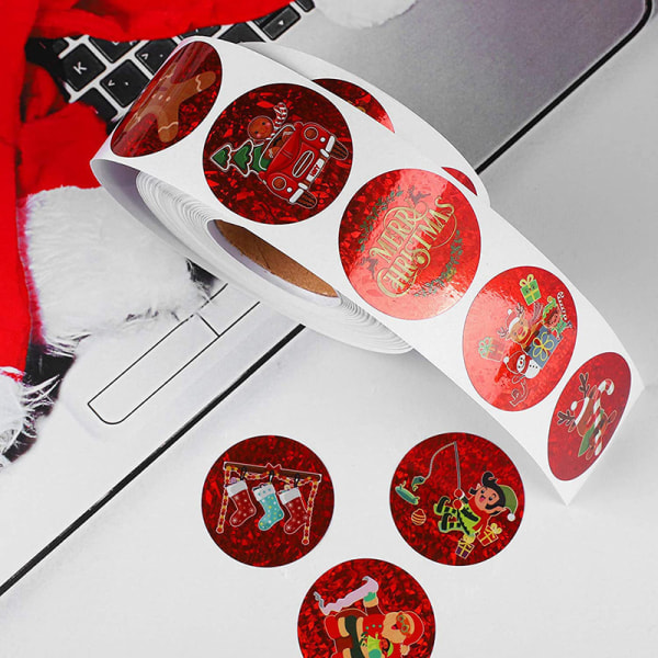 Röd god jul klistermärke gåva stängning etikett